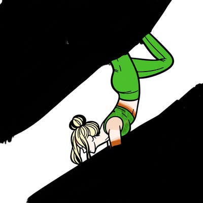 a woman doing a handstand