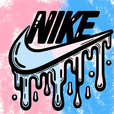 dripping nike logo