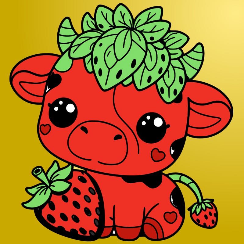 cute strawberry cow