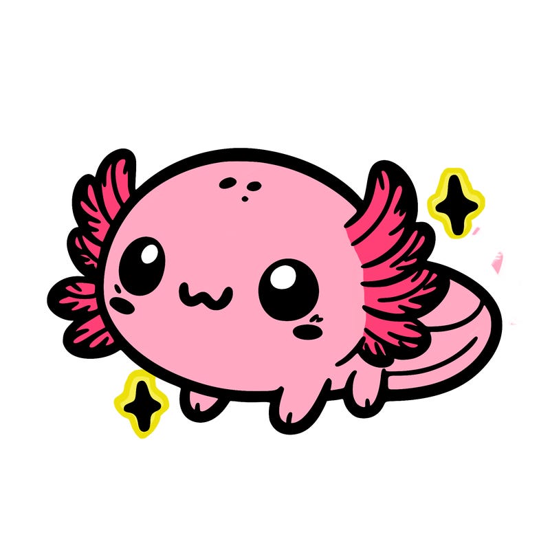 cute easy baby axolotl