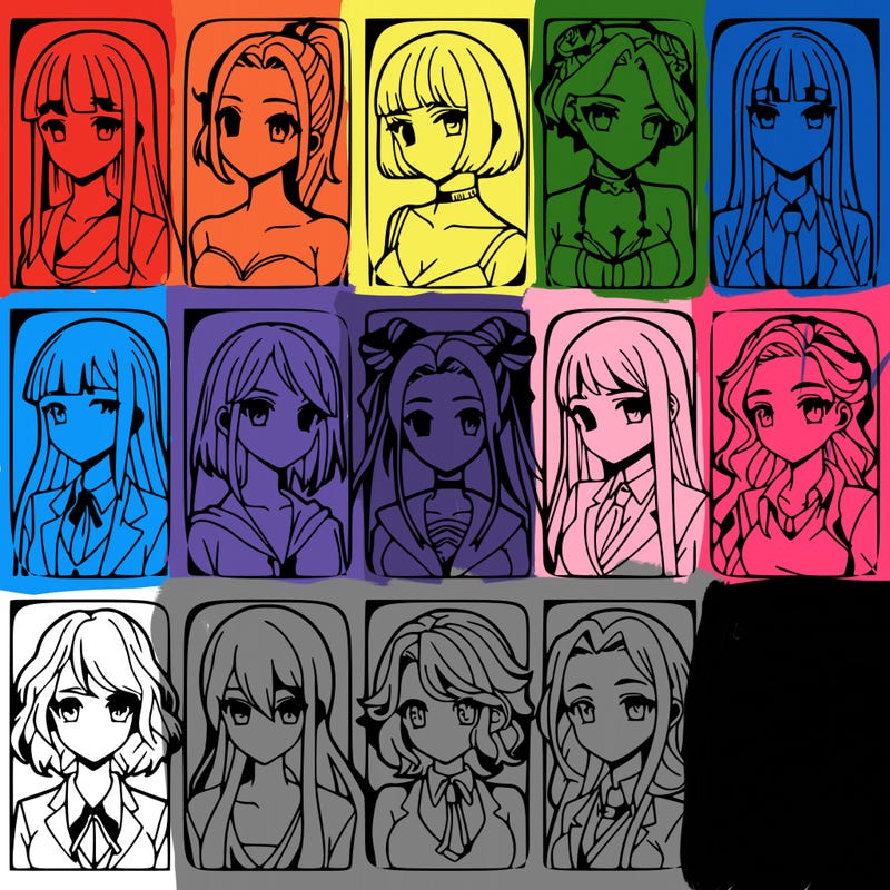 girls that look diffrent anime