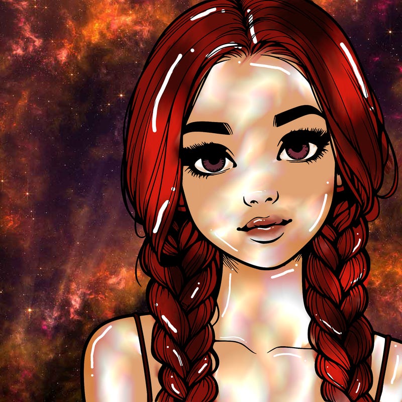 realistic girl with braids