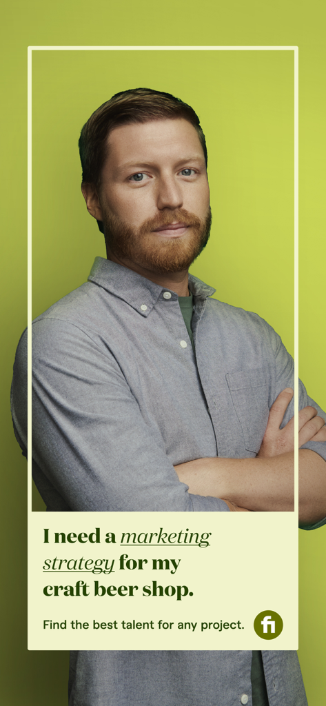 A business owner using Fiverr to find a marketing strategy expert for a craft beer shop