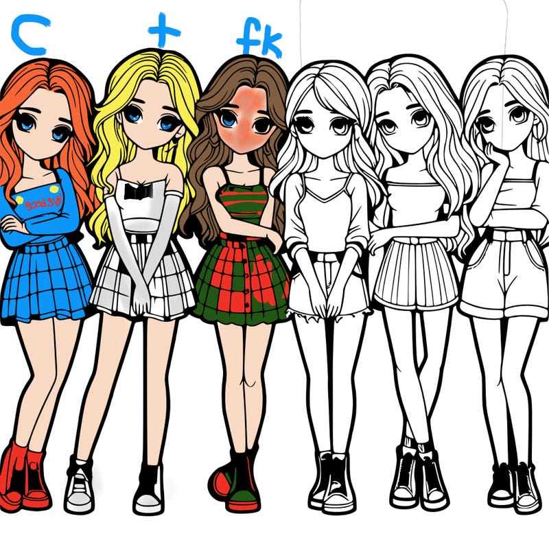 a group of girls realistic