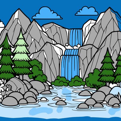 waterfall in mountain
