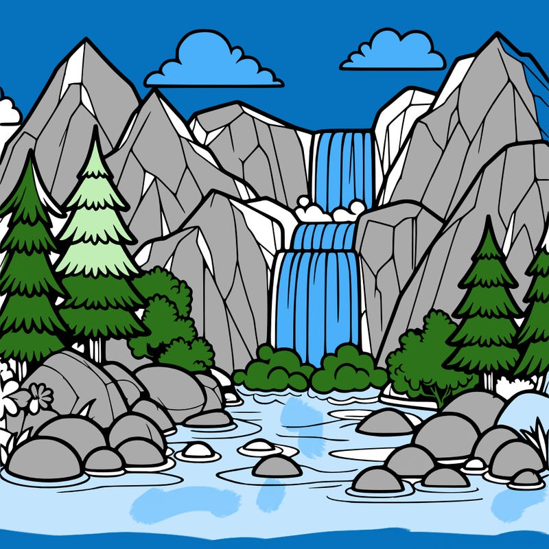 waterfall in mountain
