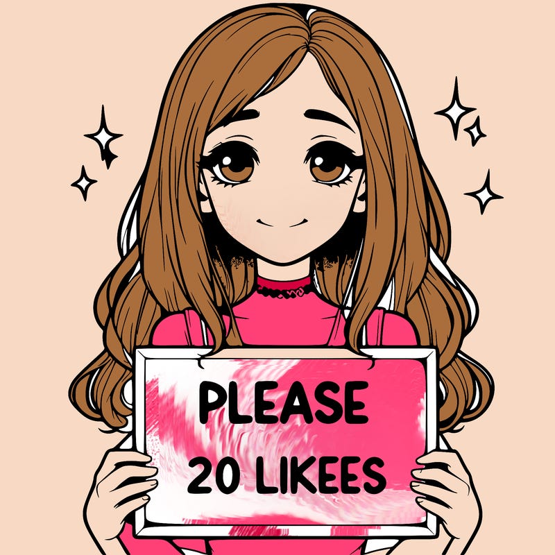 realistic girl holding a sign that says please 20 likes