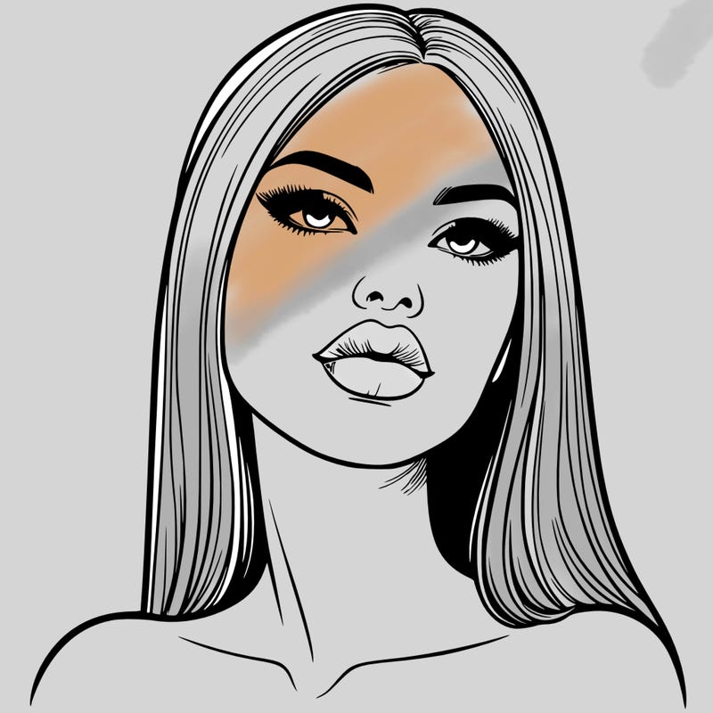 realistic woman with full lips