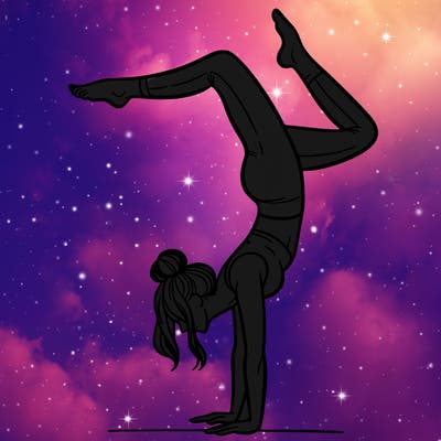 a woman doing a handstand