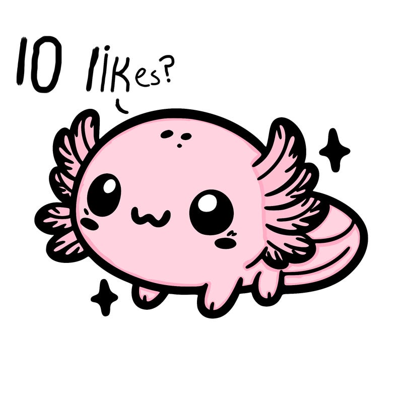 cute easy baby axolotl