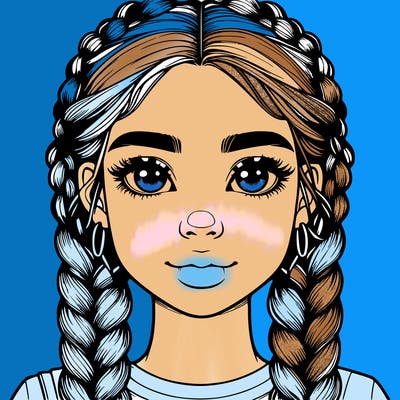 realistic girl with braids