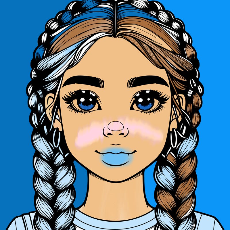 realistic girl with braids