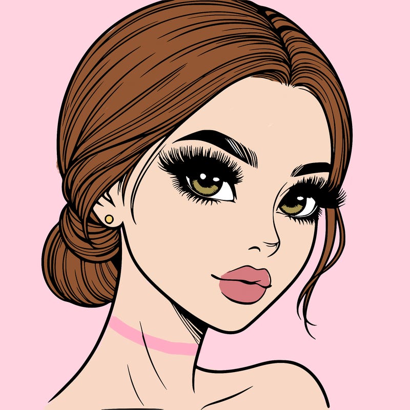 realistic girl with lashes