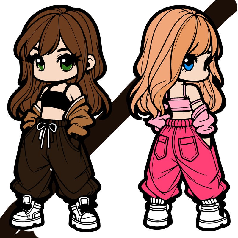 girl in crop top and baggy pants