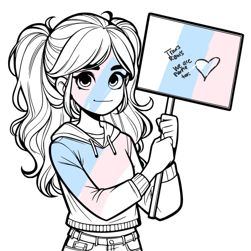 teenage girl holding blank sign