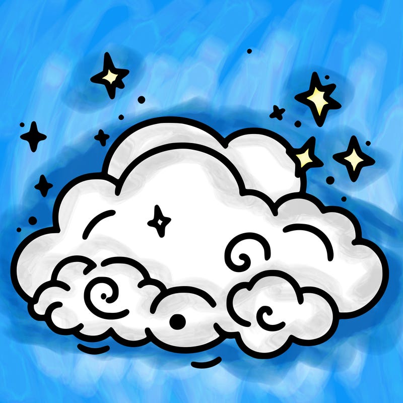 pink starry cloud sky