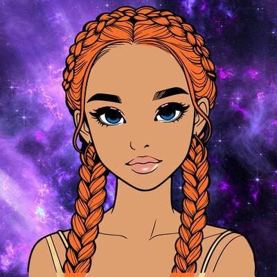 realistic girl with braids