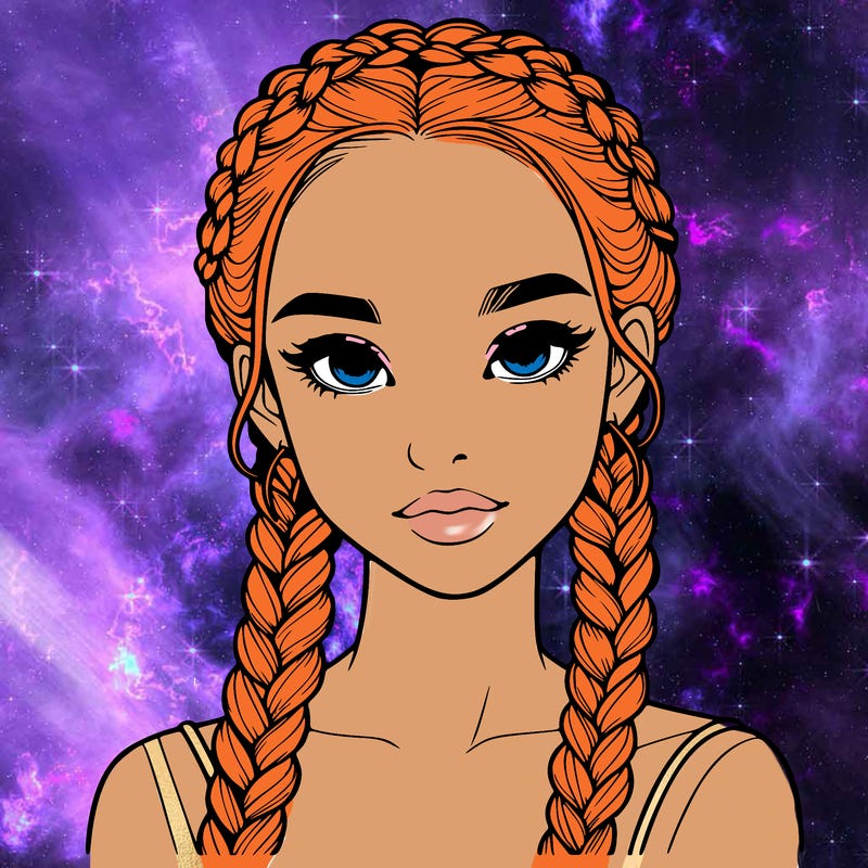realistic girl with braids