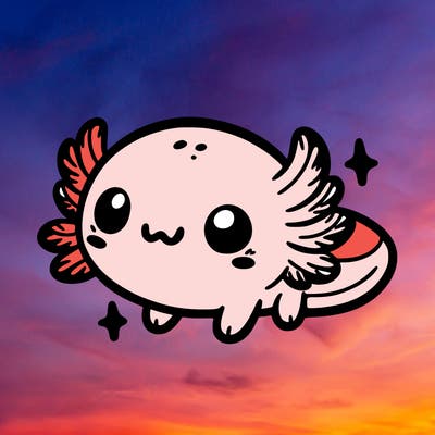 cute easy baby axolotl