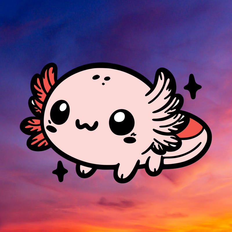 cute easy baby axolotl