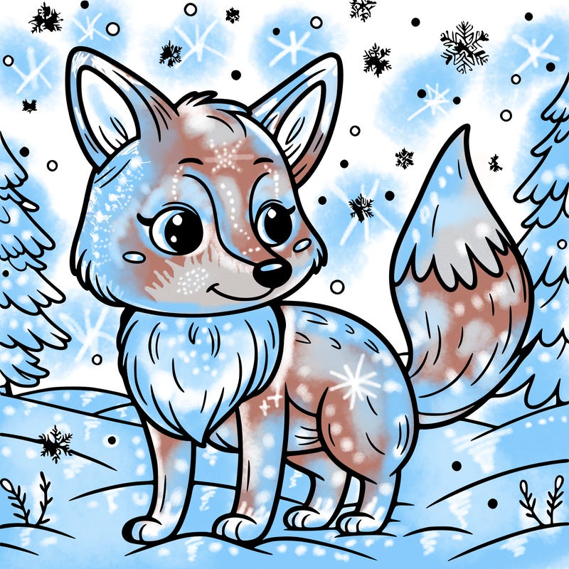 a fox in the snow