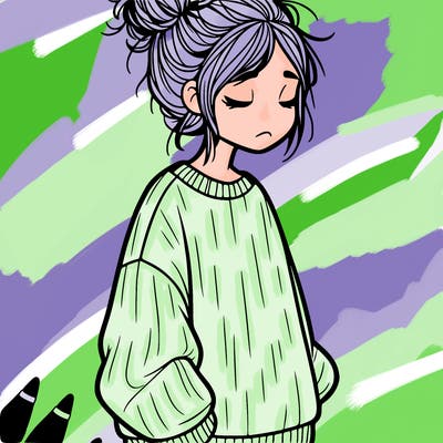 girl with messy bun and oversized jumper