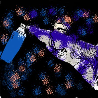 a realistic girl spray, painting