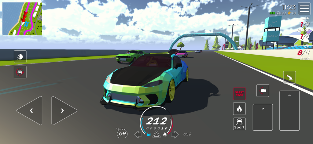 Cars LP - Extreme Car Driving - A customized sports car racing on a track with other vehicles in Cars LP Extreme Car Driving