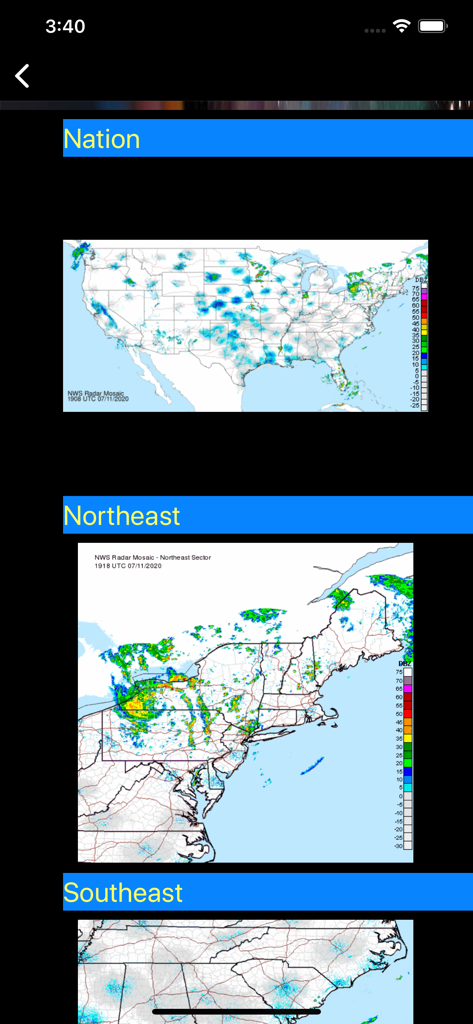 US NOAA Radars 3D Pro - National and regional NOAA weather radar maps for the United States.