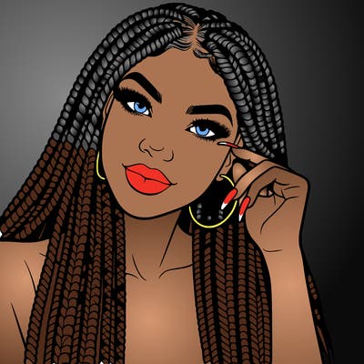 beautiful woman with box braids