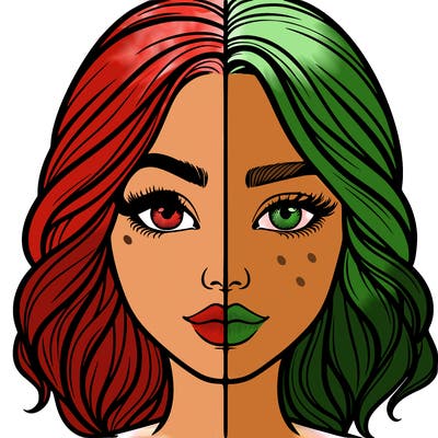 realistic girl split half