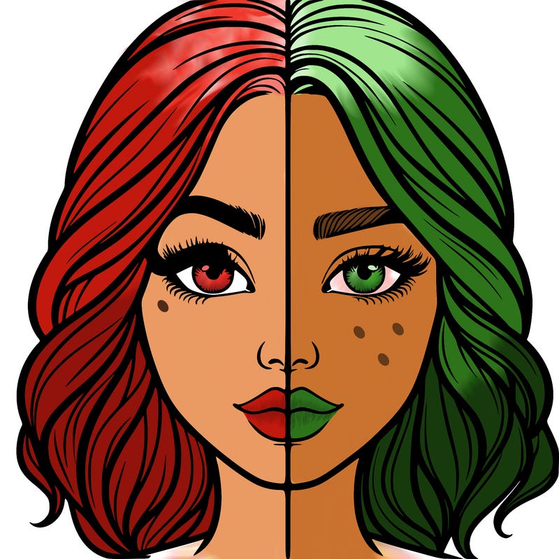 realistic girl split half