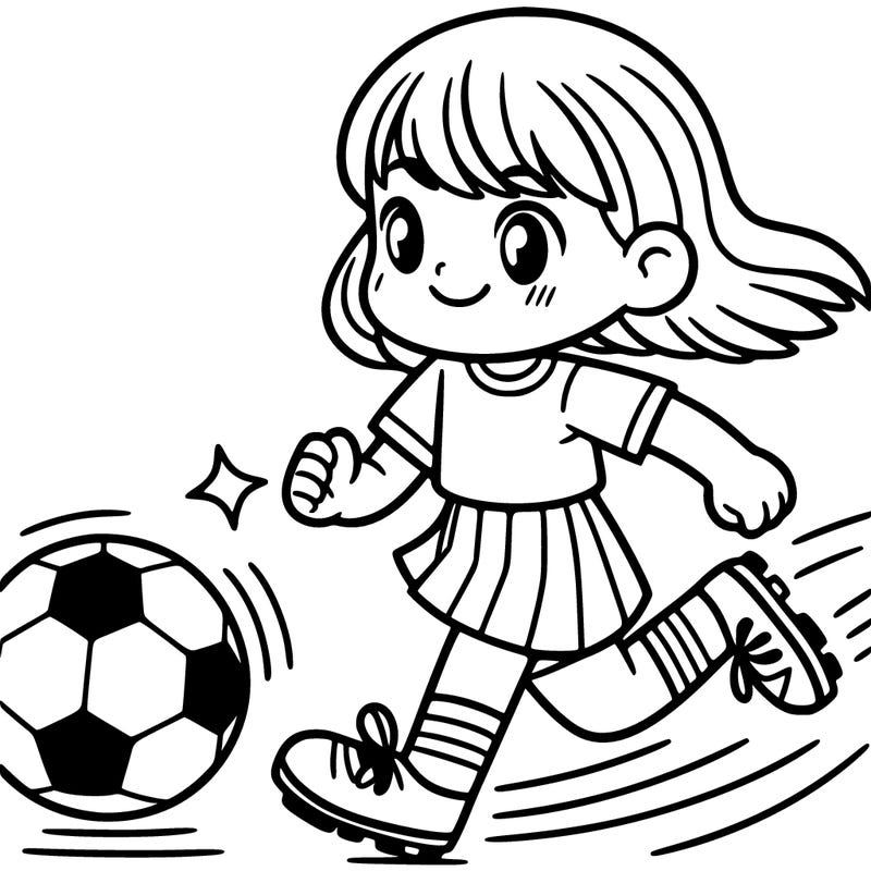 girl playing soccer
