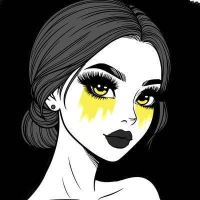 realistic girl with lashes