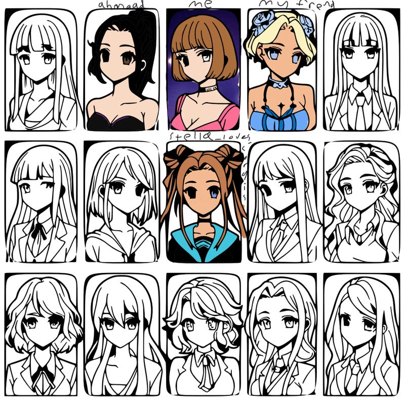 girls that look diffrent anime