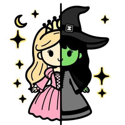 split princess and witch