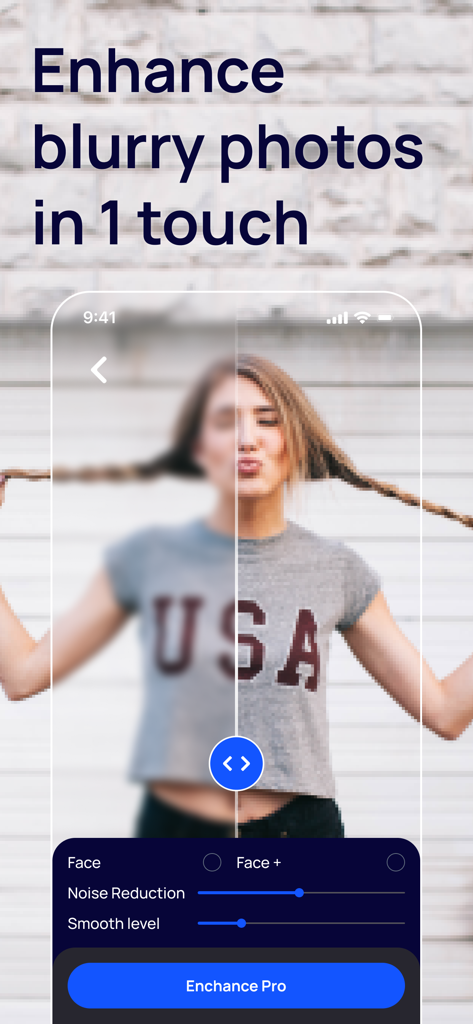 BlurBuster - AI Photo Enhancer - BlurBuster AIで強化されたぼやけた写真の、強化前後の比較
