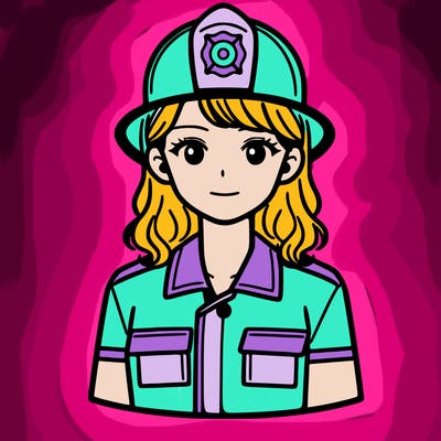 woman dressed as a firefighter