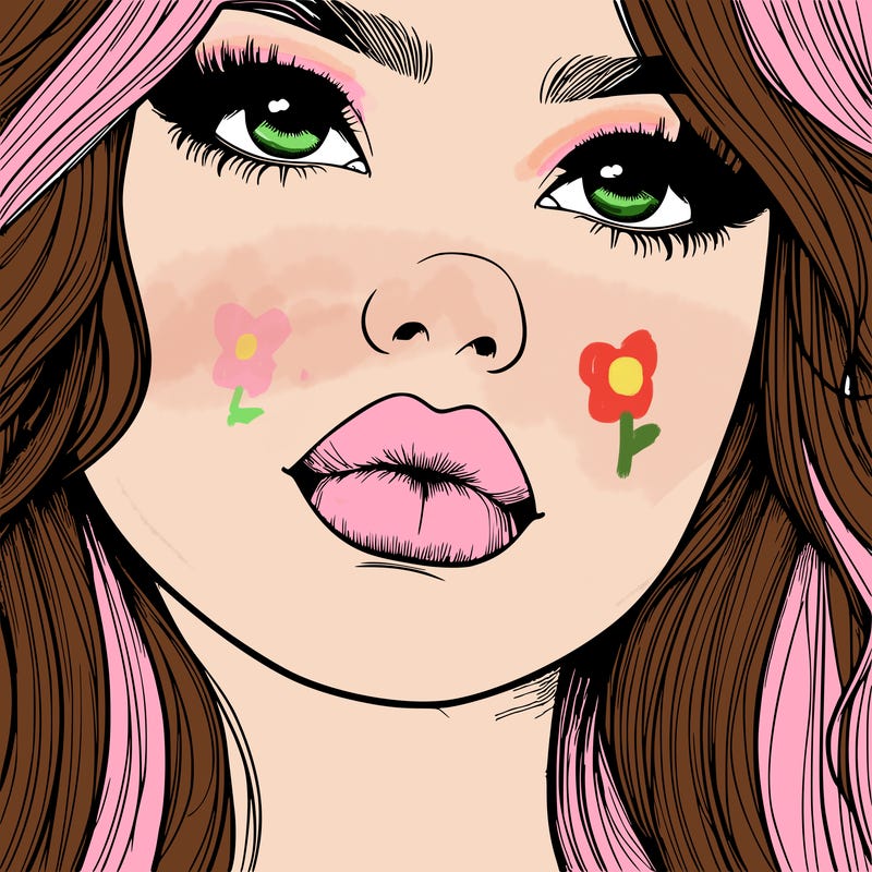 really realistic girl with lips