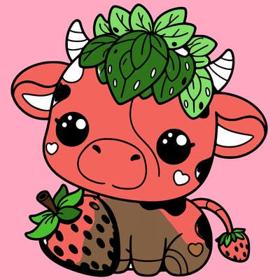cute strawberry cow