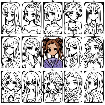 girls that look diffrent anime