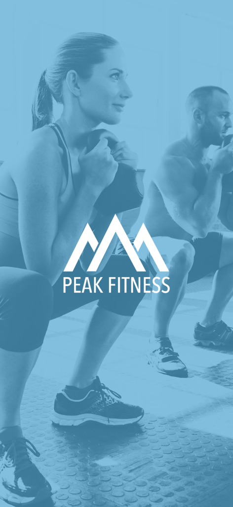 Peak Fitness (ABC Trainerize) - Peak Fitness logo displayed over a photo of people exercising with kettlebells