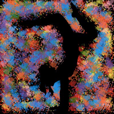 a woman doing a handstand