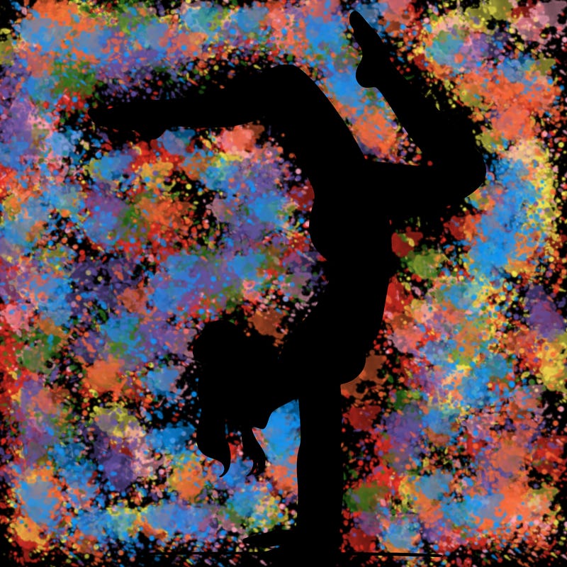 a woman doing a handstand