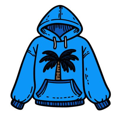 pink palm puff hoddie