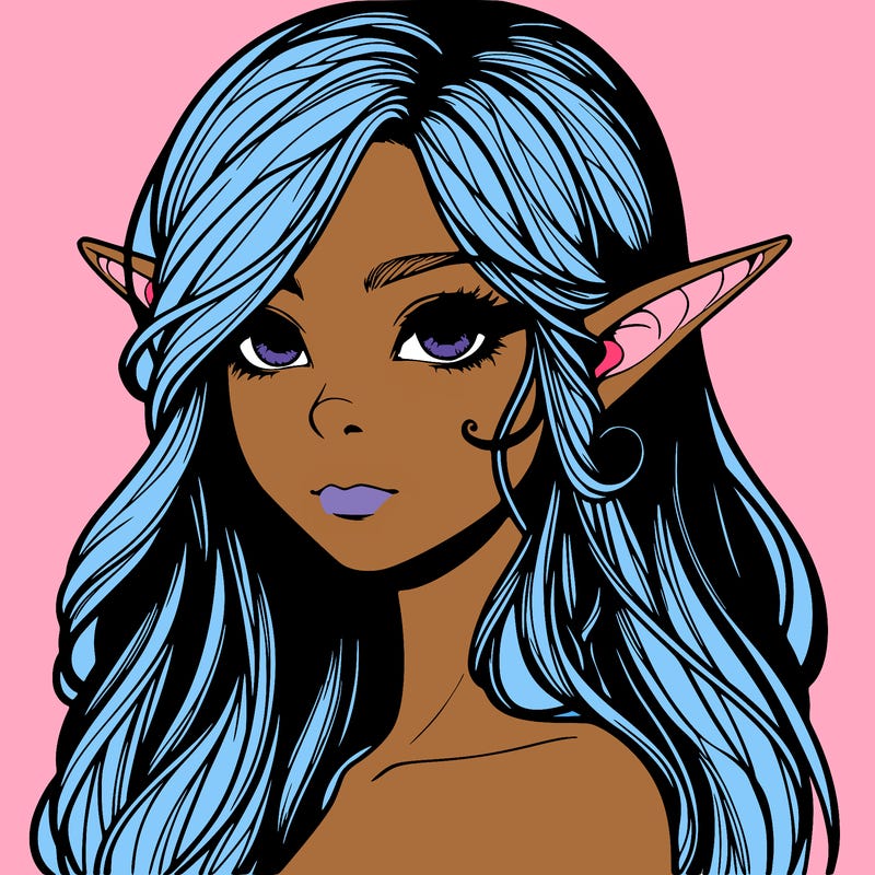 elf girl realistic dark fantasy