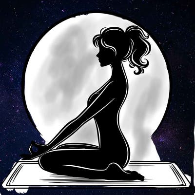 silhouette of a woman doing yoga