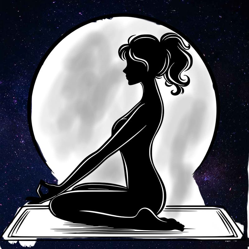 silhouette of a woman doing yoga