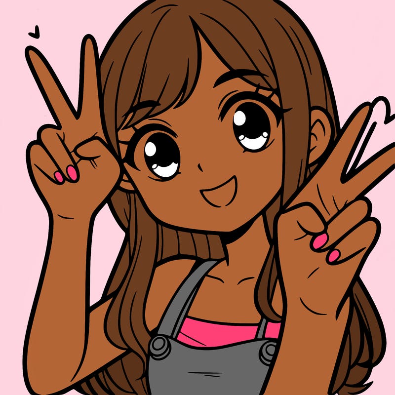 a girl doing peace sign