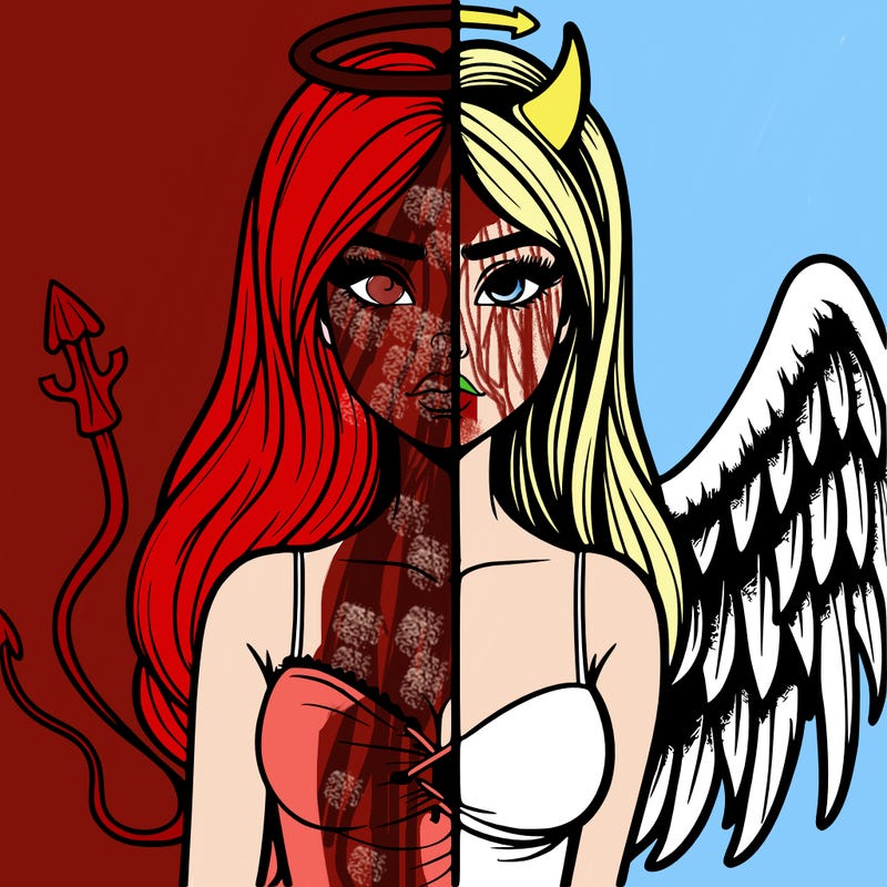 devil vs angel realistic girl